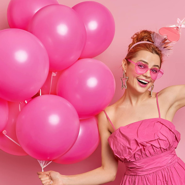 129 stk. Hot Pink Balloner Latex Magenta Balloner Forskellige Størrelser 18 12 10 5 Tommer Fest Ballon Kit til Valentinsdag Fødselsdag Baby Shower Bryllup Pr Hot Pink