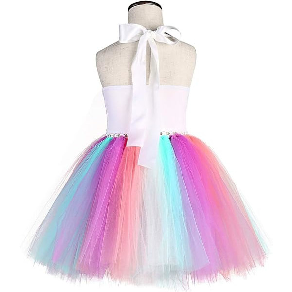 Drømmer Håndlaget Sequin Unicorn Kjole for Jenter 1-10Y med Hodebånd Bursdag Dansefest Kjoler type 1 4T（95-105cm）