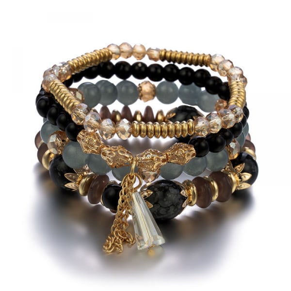 1PCS Bohemian Stackable Bead Bracelets, Multilayered Stretch