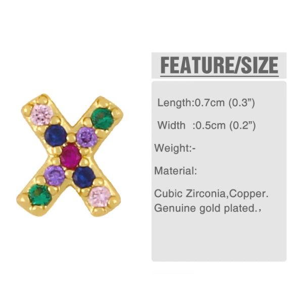 Örhängen  Post Rainbow Cubic Zirconia Guldpläterad