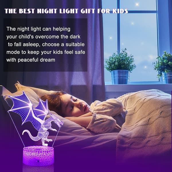 Dragen Lampe, Drageleker Dragon Nattelys for Barn