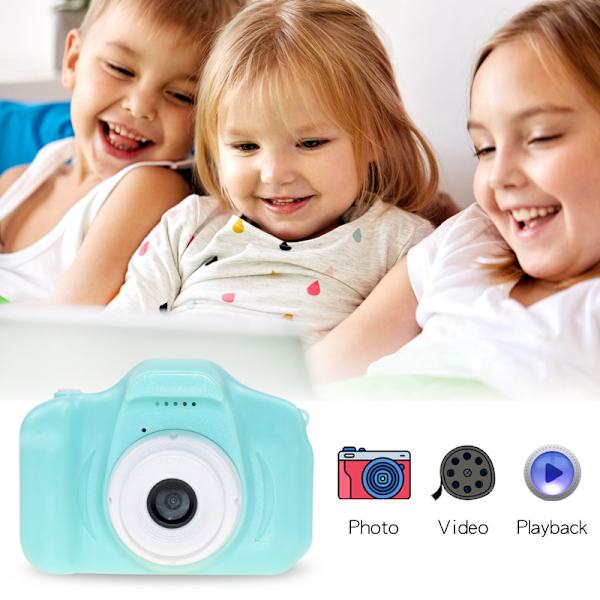 Lasten kamera tukee ajoitusta Yhden painikkeen käyttö Koulutus Taapero Digitaalinen videokamera lapsille Green
