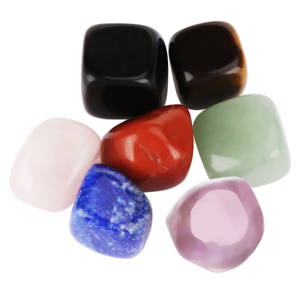 7PCS Naturlig Krystall Healing Tumbled Stones Set Yoga Chakras Energistener