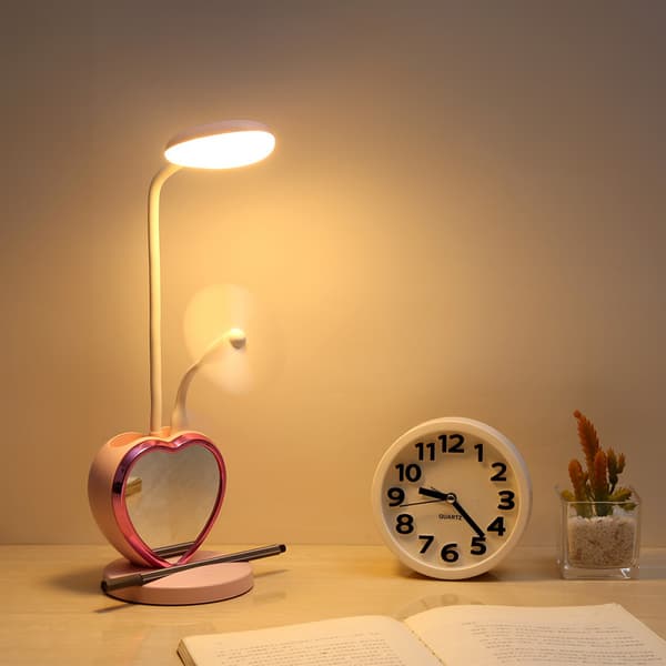 Skrivebordslampe for barn, søt LED-lampe for jenter med USB-lading P
