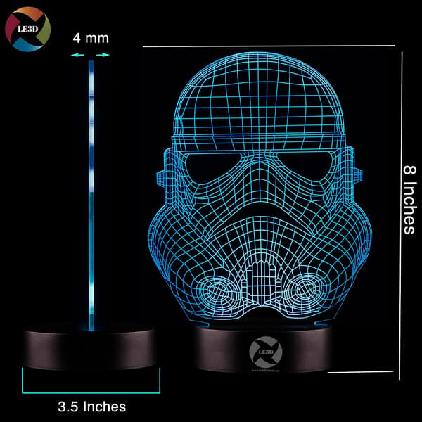 3D Optisk Illusions Natlampe - 7 LED Farveskiftende Lampe