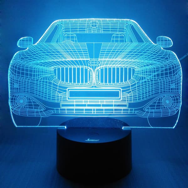 Cool Car 3D Natlys LED Illusion Lampe Sengelampe Bordlampe