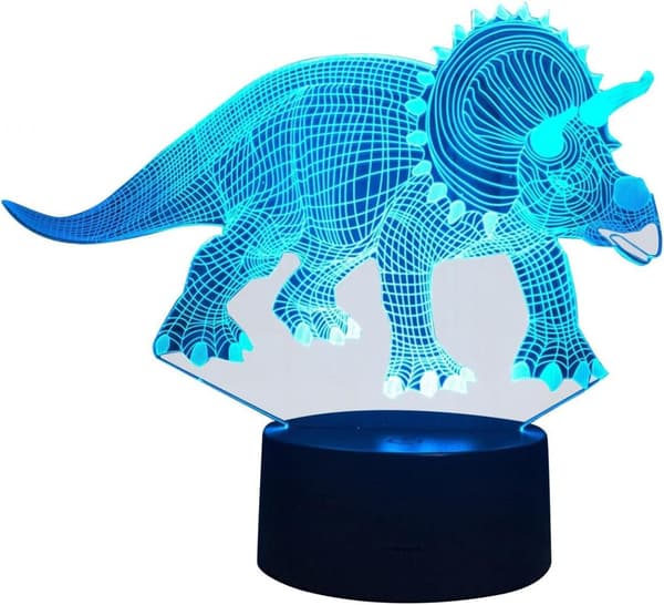 Dinosaur 3D Natlampe til Børn, 3D Led Illusionslampe Tre