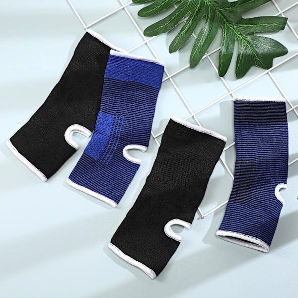 4 kappaletta / 2 paria lasten nilkkatukea kompressio lapsen nilkkatuki joustavat lasten kompressiosukat neulotut nilkkatuki tuki nilkkaholkki lenkkeilyyn R Black Dark Blue 10-15 Years