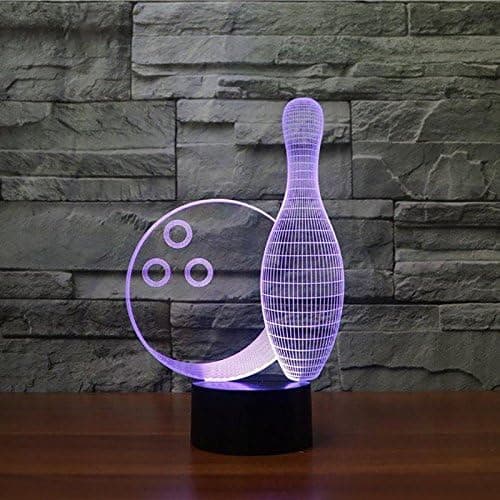 3D Bowling Nattlys Berørings Bord Skrivebord Optisk Illusjon Lampe
