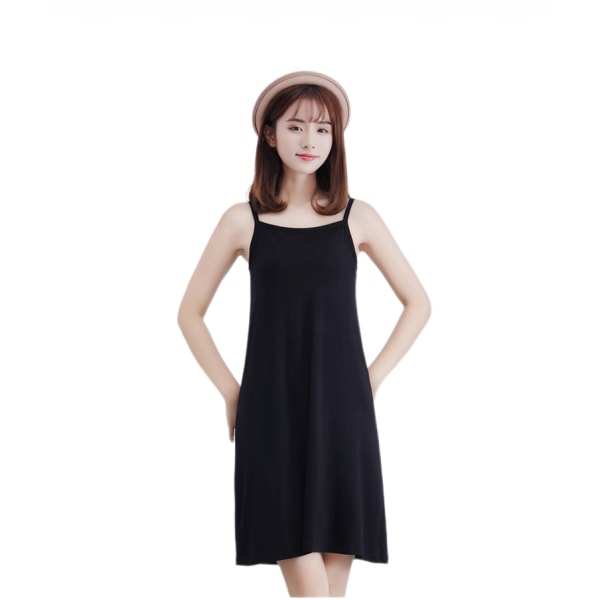 Slips Dress Under dress J4 Petticoat Underskirt(Black XL)