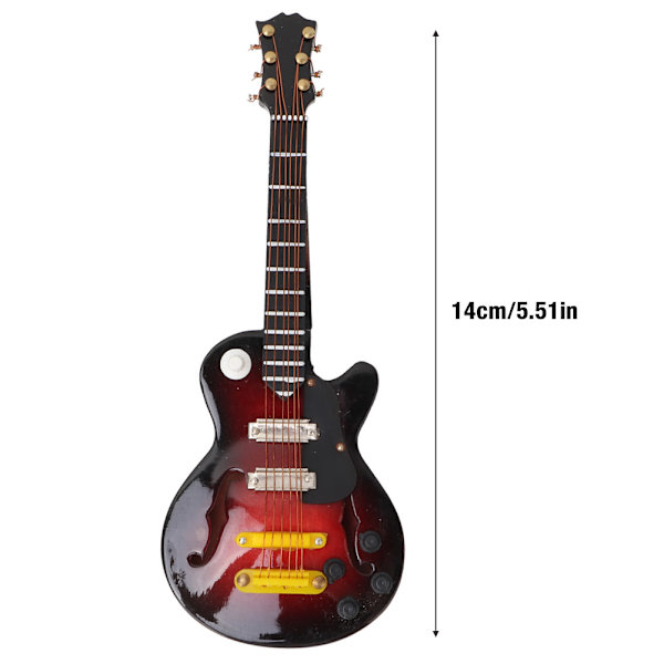 Miniatyr Tilia Hantverk Gitarr Form Elgitarr Instrument Modell med Presentförpackning