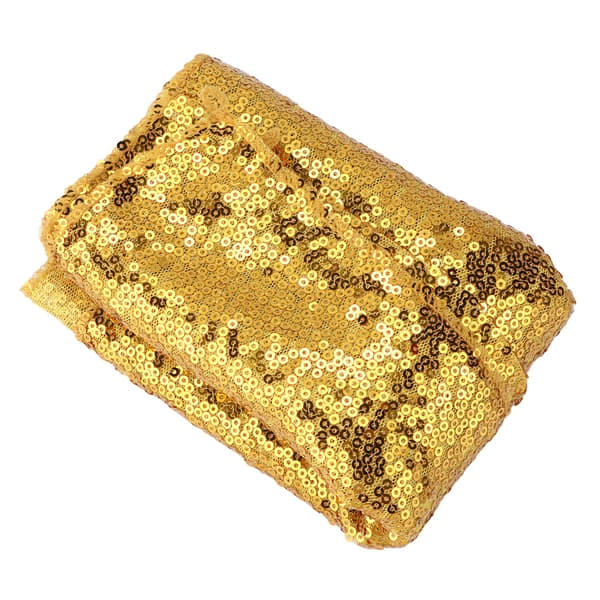 Guld paljett duk stretchig elastisk 2 färger vacker praktisk bröllopsduk för fester dekoration guld