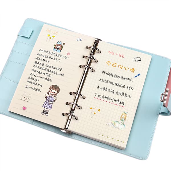 Lås Notebook Slidstærk Tegneserie Planner Organizer Lås
