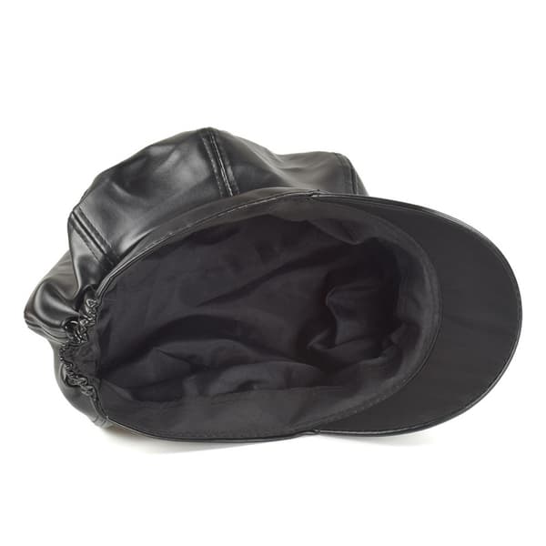 8-panel Newsboy-kasketter til kvinder, PU-læder Cabbie Painter H