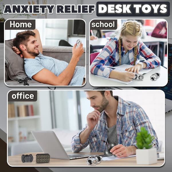5 st metall fidget leksaksset, bärbara sensoriska handleksaker, stresslindrande fidgets för tonåringar vuxna kontor klassrum presenter