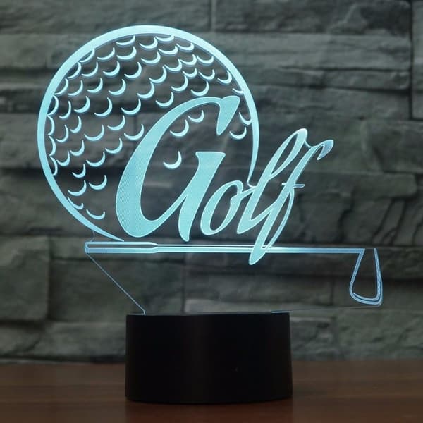3D Golf Natlampe 7 Farveskift LED Bordlampe Akryl