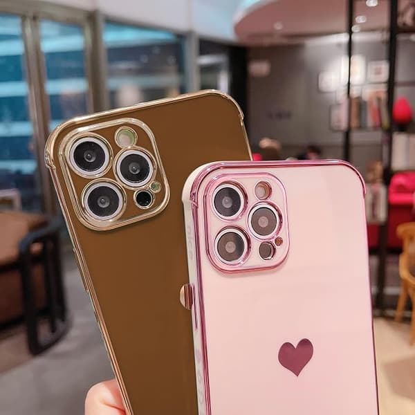 Kompatibel med iPhone 12 Pro Max Deksel Kjærlighetshjerte Plating B