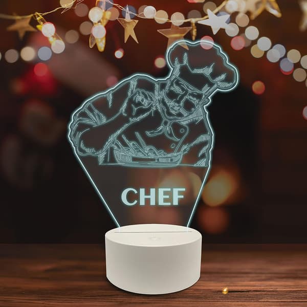 Chef 3D LED Bordlampe, Matlaging Middag Kjøkken Culina