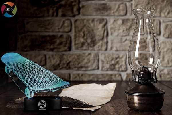 3D Optisk Illusions Natlampe - 7 LED Farveskiftende Lampe