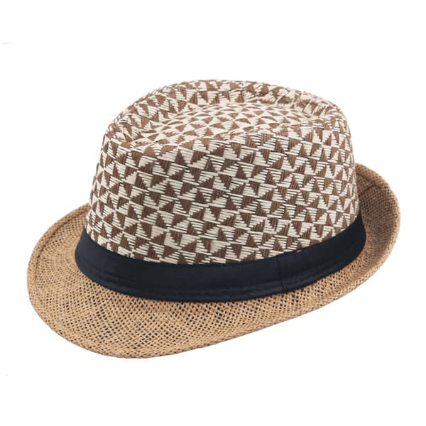 Sommarhatt i halm med kort brätte, Panama solhatt Trilby Bea Khaki