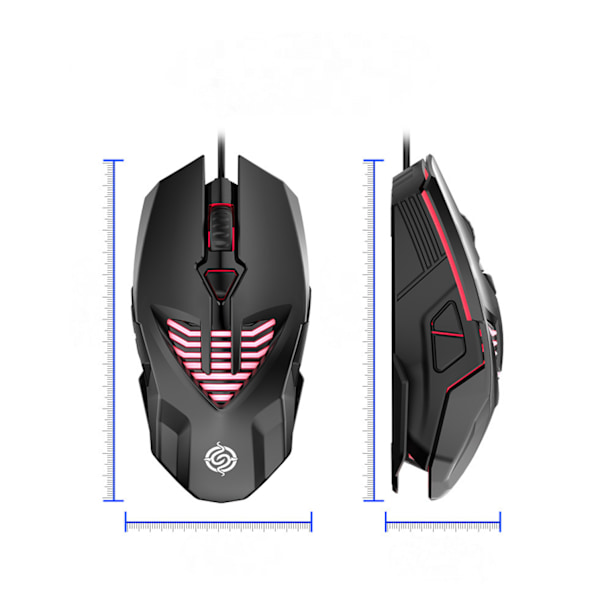 Kablet Gaming Mus, 3200 DPI USB Computermus med 7 Rainb