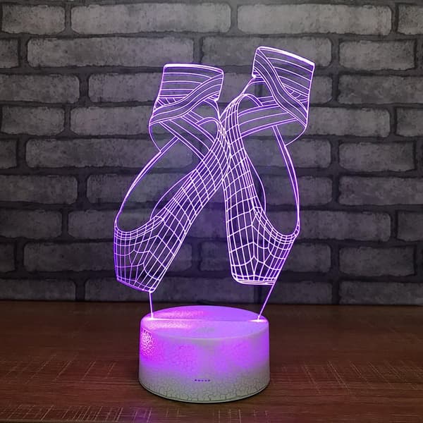 3D Balletsko Natlampe Illusion 7 Farveskiftende T