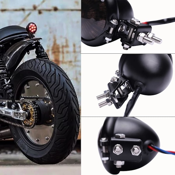 Motorcykel Baglygte 12V Baglygte Bremslys Stoplys Kompatibel Med Chopper Bobber Cafe Racer Cykel