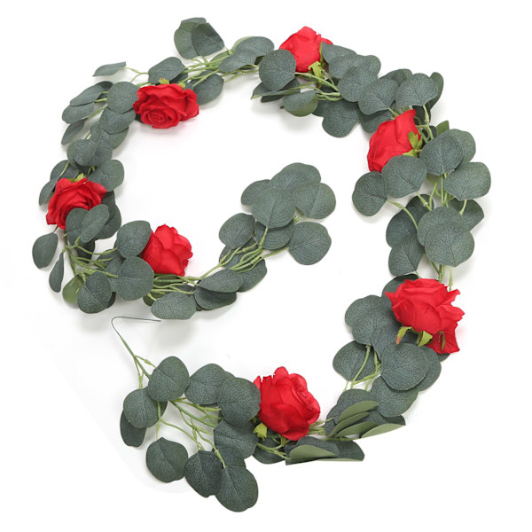 Kunstig silkeblomstergirlander, flerfarget, til bryllup, fest og hagedekorasjon
