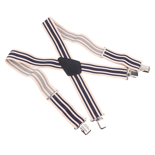 4 Clips Suspenders Stylish Stripe Widen Adjustable Elastic Band Men X Back Suspenders for Costume Accessories