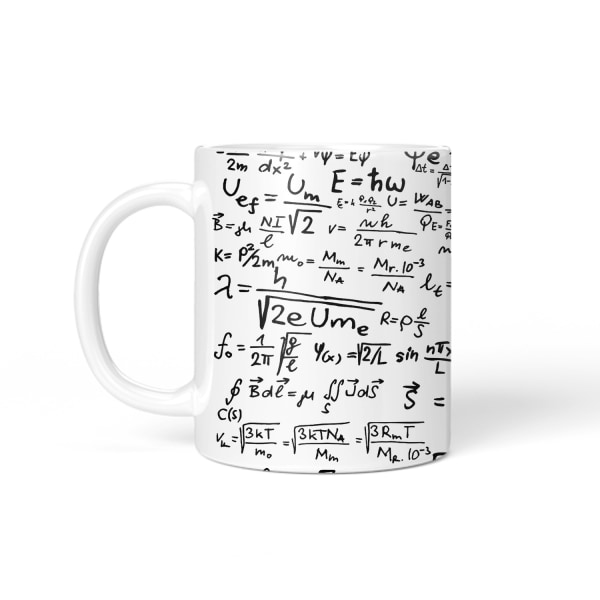 Matemaattiset kaavat kahvimuki - Pohdi kuuluisia matemaattisia yhtälöitä nauttiessasi