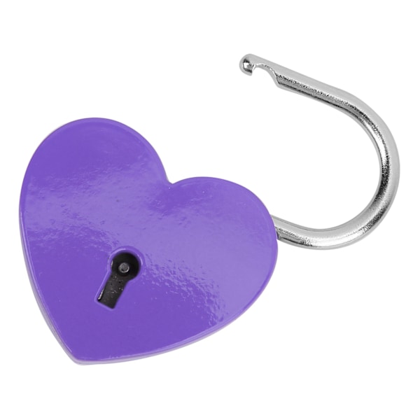 Sydänlukko Metalli Värikäs Hieno Lukko Kotitaloustarvikkeet Avaimella 45x59mm Violetti