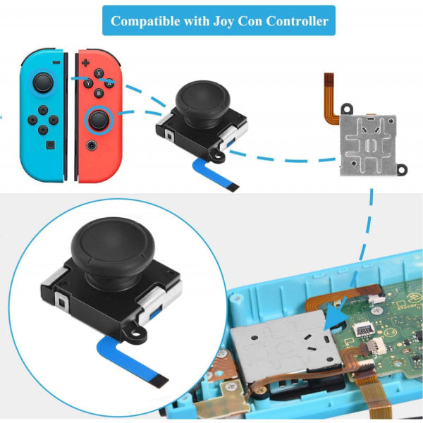 Joycon Joystick-ersättning 2-pack, ersättningsjoystick Analog Thumb Stick för Switch Joy-Con-kontroller & Switch Lite, vänster/höger analog joystick w