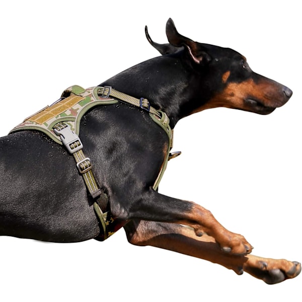 Taktisk hundsele för stora hundar utan drag, berömd TIK Tok hundsele utan drag, passform Smart reflekterande husdjurspromenadsele för träning, justerbar Do Forest Camo L