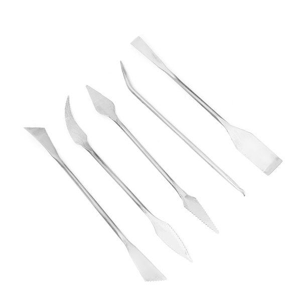 5 st rostfria dubbelhuvud vaxkeramik lera snidning skulptur DIY hantverk set
