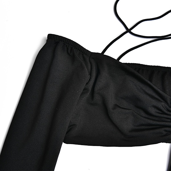 Up Rygløs Ruched Criss Cross Cutout Korte Kjoler(Sort L)