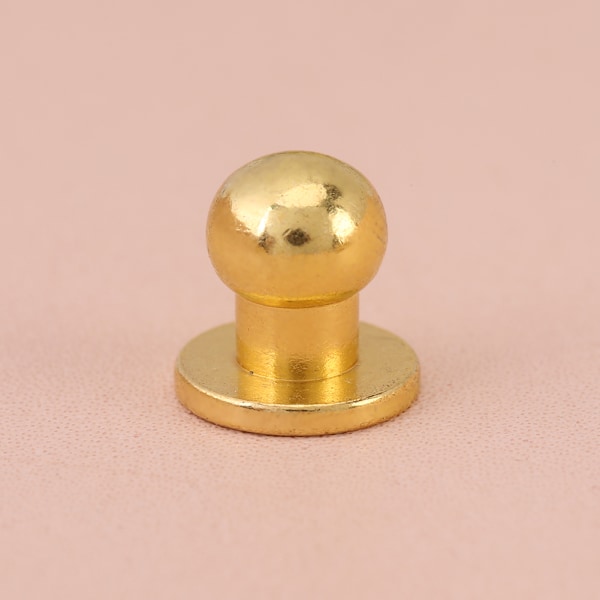 20 stk. Runde Hoved Solid Kobber Negle Nitte Knap DIY Læder Tilbehør (10*8mm guld)