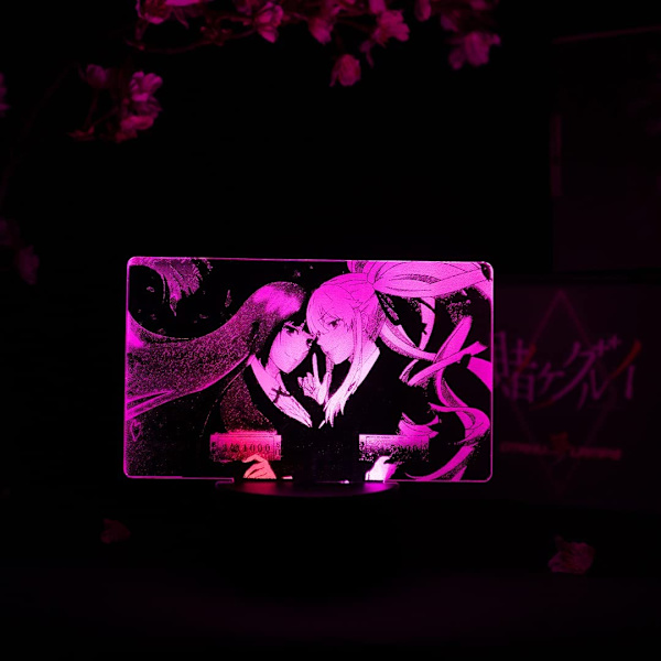 Yumeko x Mary Otaku-lamppu – Kakegurui – Anime-lamppuhahmo Yövalo, 16 Väriä RGB LED – Kaukosäädin