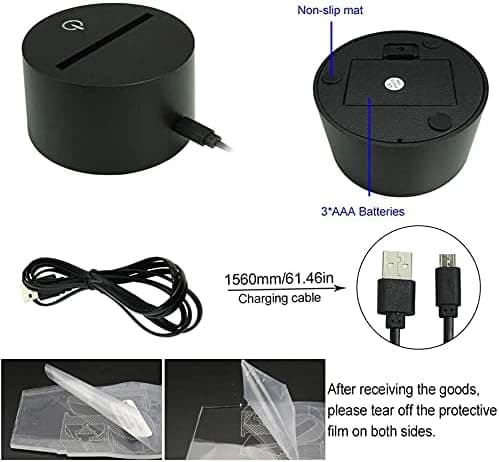 Musikfans Gaver 3D lampe 7 Farver Optisk Node Kunst Nat L