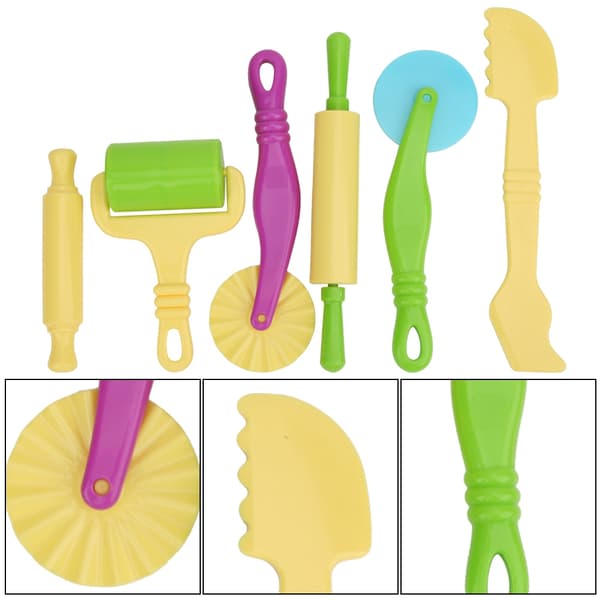 6 stk. Plastic Clay Dough Modeling Tool Børn Uddannelsesmæssig Læring DIY Kit