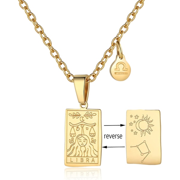 Stjärntecken Halsband för Kvinnor Konstellation Tarot Kort Pend