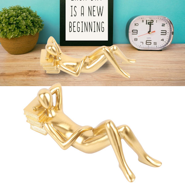 Tænker Skulptur Moderne Abstrakt Tænker Statue Gangbord Stue Harpiks Læser Stil Ornament Læser A