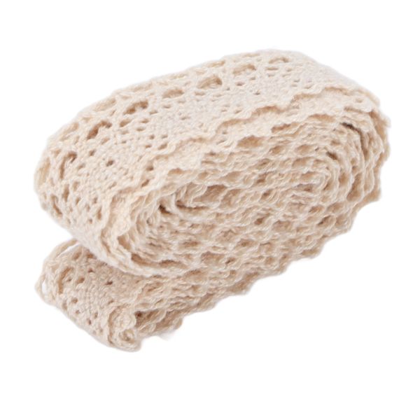 Spetsband DIY Bomullsnät 1,5 cm Bredd 20 Yards Utsökt Spetskant för Gardin Kläder Duk Present DekorationBeige