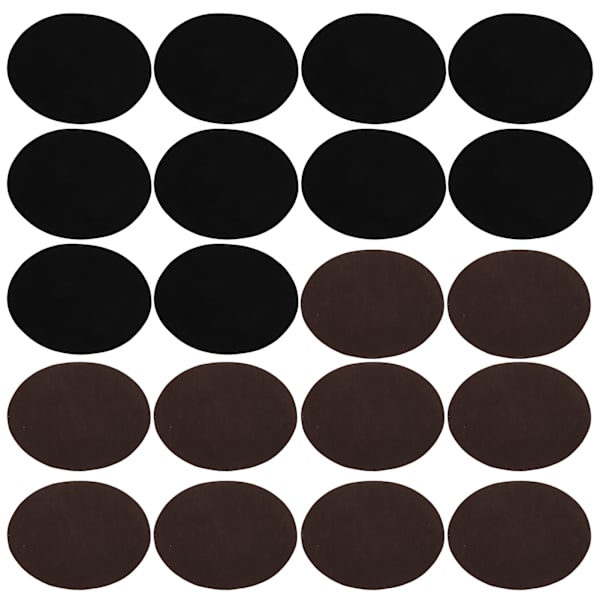 10 Par Iron-on-lappar Flockad Lim Oval Ärm Armbåge Knä Tyg Reparation DIY Dekoration (5 Par Svart 5 Par Kaffe)