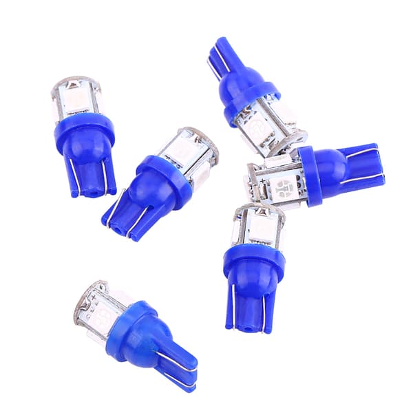 20 stk 12V T10 5050 5 SMD LED Bilkilelys Super Lys Blå