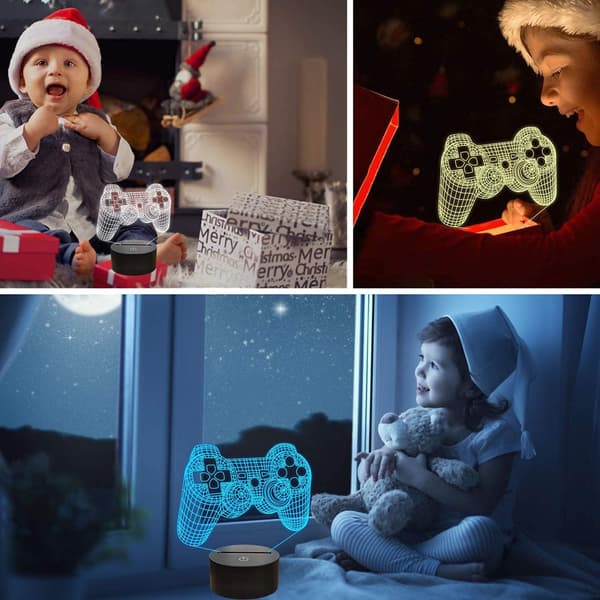 3D Videospil Controller Lampe Natlys 3D Illusion Spil O