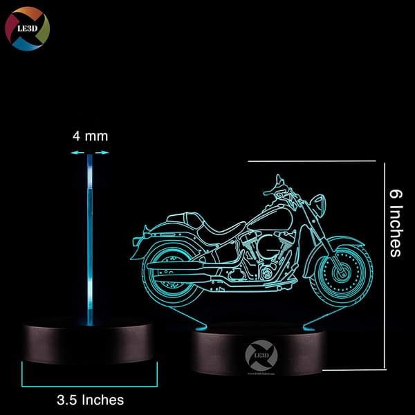 3D Optisk Illusions Natlampe - 7 LED Farveskiftende Lampe