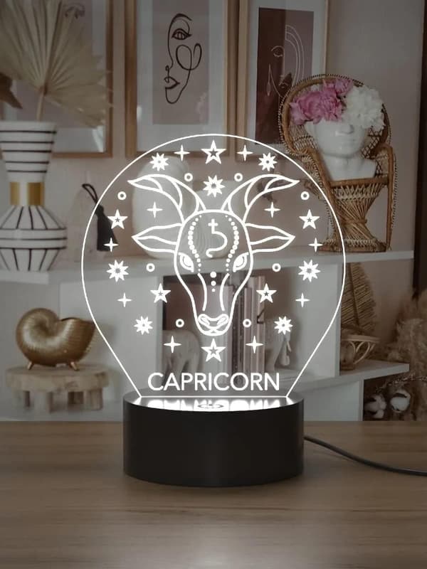 3D Stjernetegn Horoskop Natlampe 7 Farveskift
