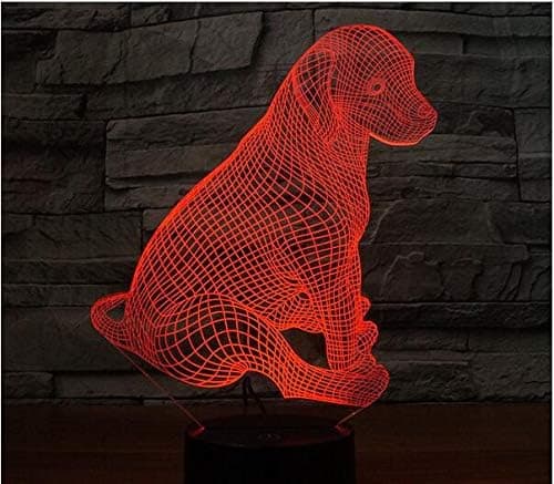 3D Vagthund Lampe Natlys Touch Bord Skrivebord Optisk Illus