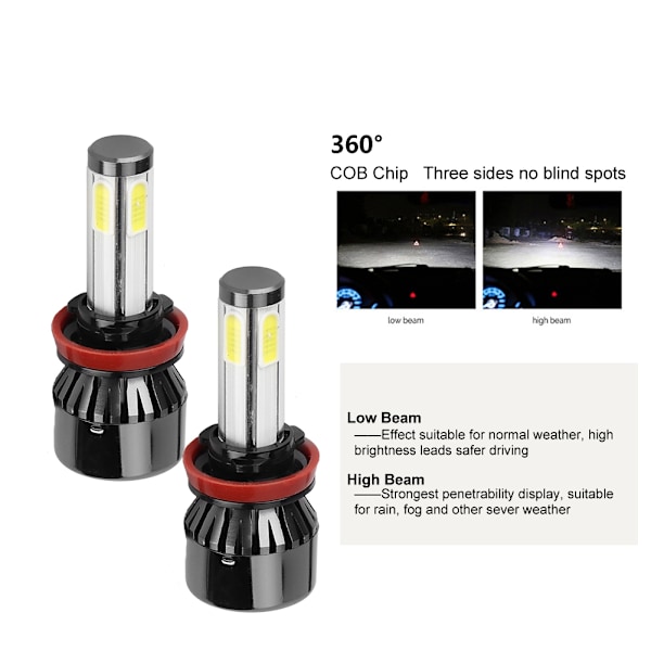 2 st 80W vita LED-strålkastare för bil LED-lampor strålkastare G7 för H8 H9 H11