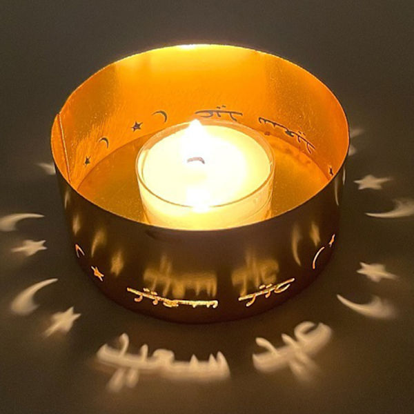 Tealight-ljusstake, elektropläterad metall, ihålig, dekorativ, liten ljusstake för meditation, semesterdekoration, typ 2